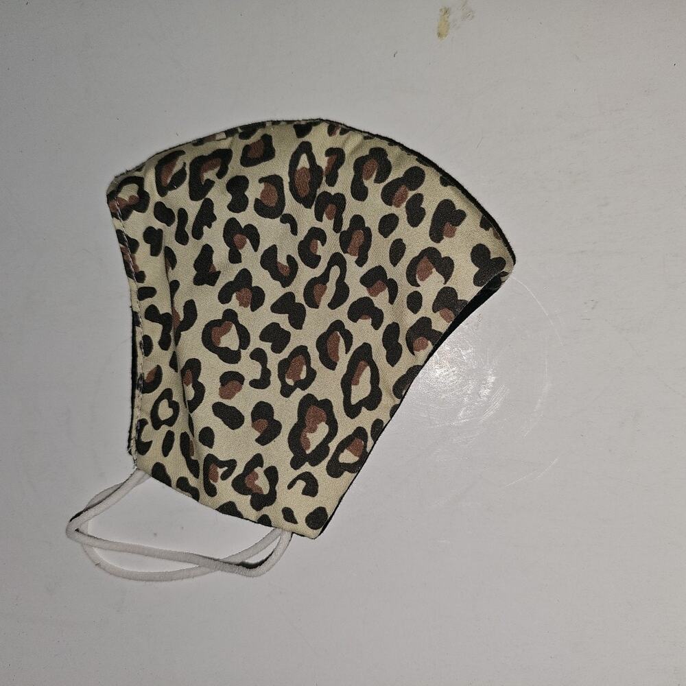 Cheetah Print Reversible Face Mask‎ - Black Washable & Reusable Cloth Mask